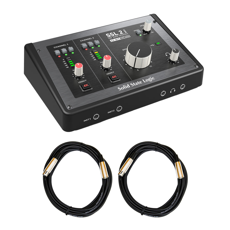 Solid State Logic SSL 2 MKII USB Interface Bundle with XLR Cables