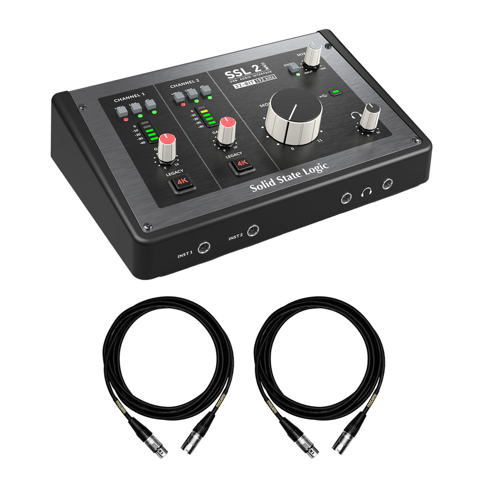 Solid State Logic SSL 2 MKII USB Interface Bundle with Mogami XLR Cables