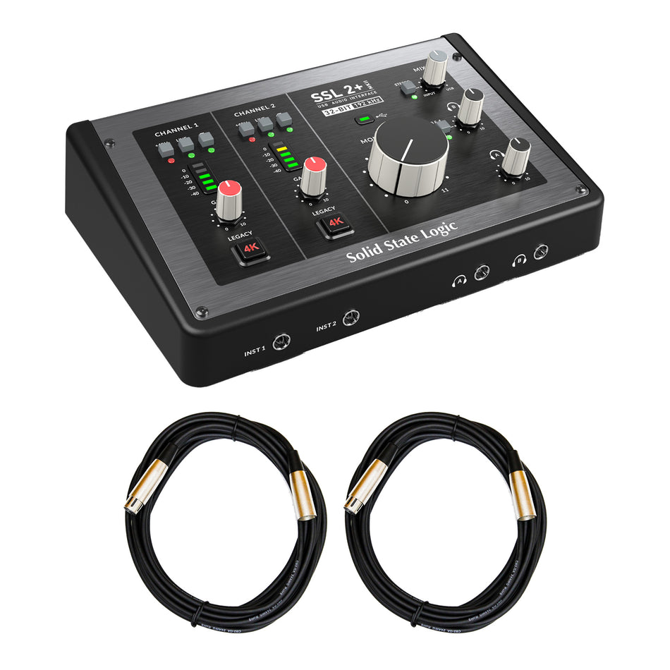 Solid State Logic SSL 2+ MKII USB Interface Bundle with XLR Cables