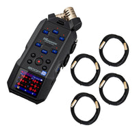 Zoom H6essential Digital Recorder Bundle with 4 20-foot XLR Microphone Cables