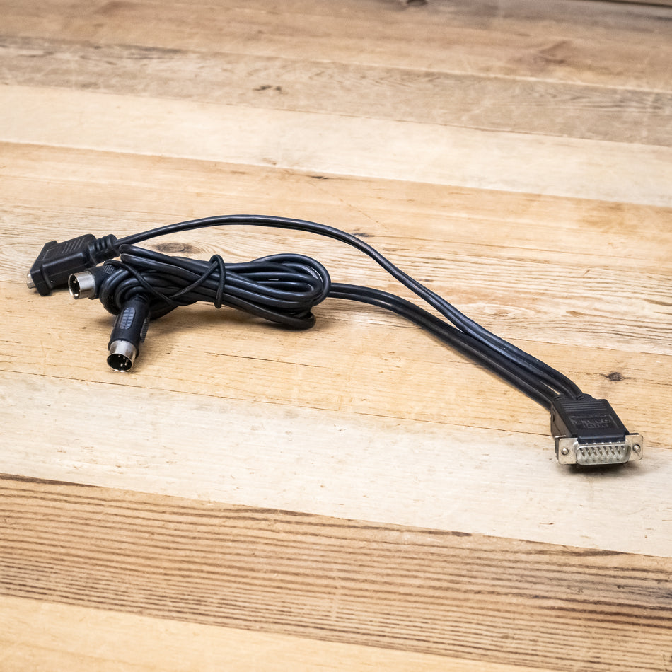 Roland 5-foot DB15 M/F to 5-Pin Din MIDI Cable Harness Assembly
