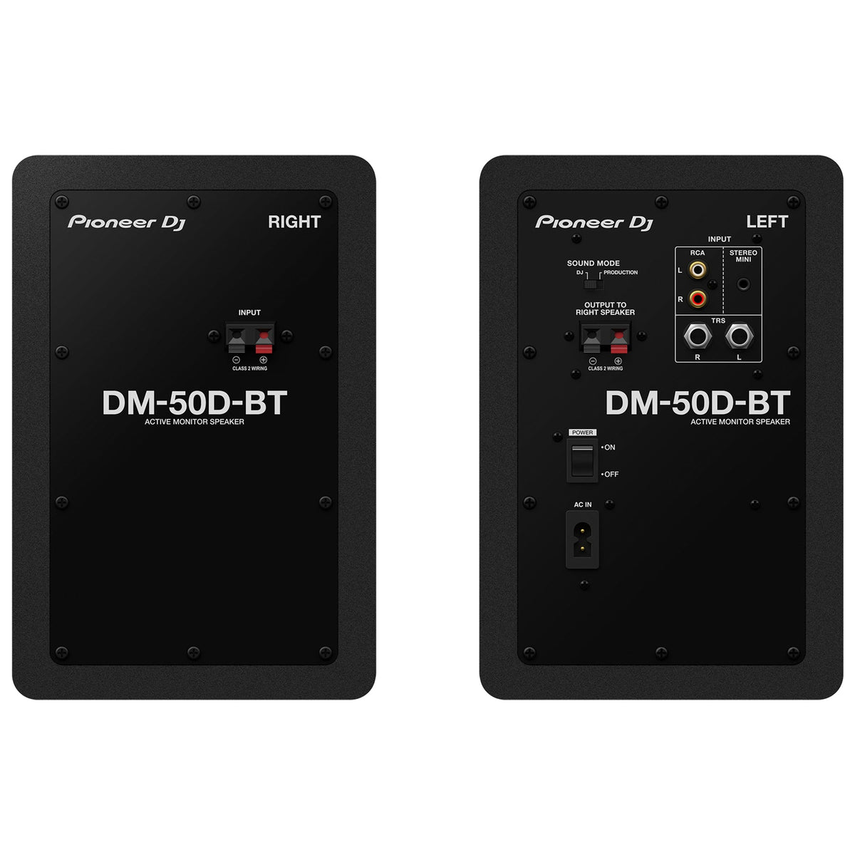 Pioneer DJ DM-50D-BT 5" Studio Monitors Bundle with 3-foot Stereo RCA Cable