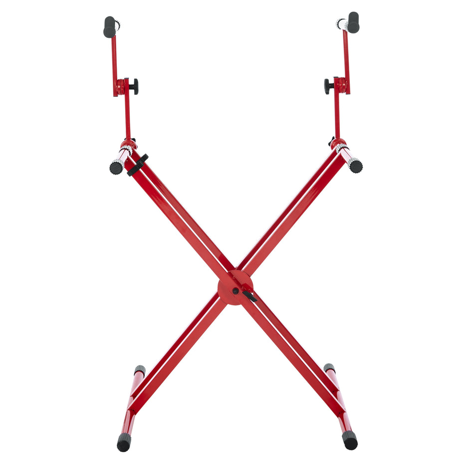 Gator Frameworks GFW-KEY-5100XRED Deluxe 2 Tier "X" Style Keyboard Stand, Red