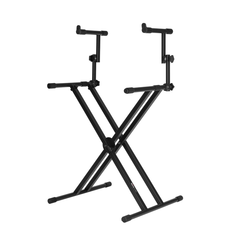 Gator Frameworks GFW-KEY-5100X Deluxe 2 Tier "X" Style Keyboard Stand, Black