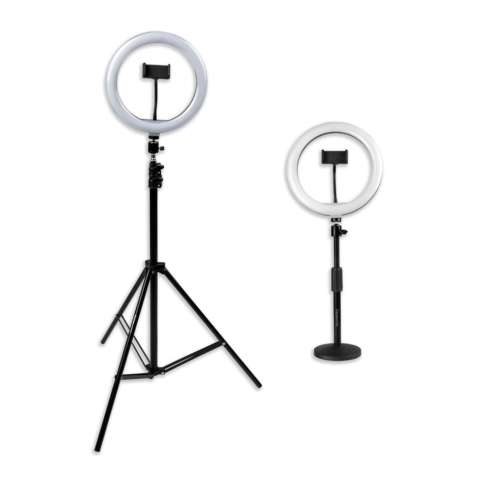 Gator Frameworks GFW-RINGLIGHTSET Set Of Two Stands, Ring Lights & Phone Holders