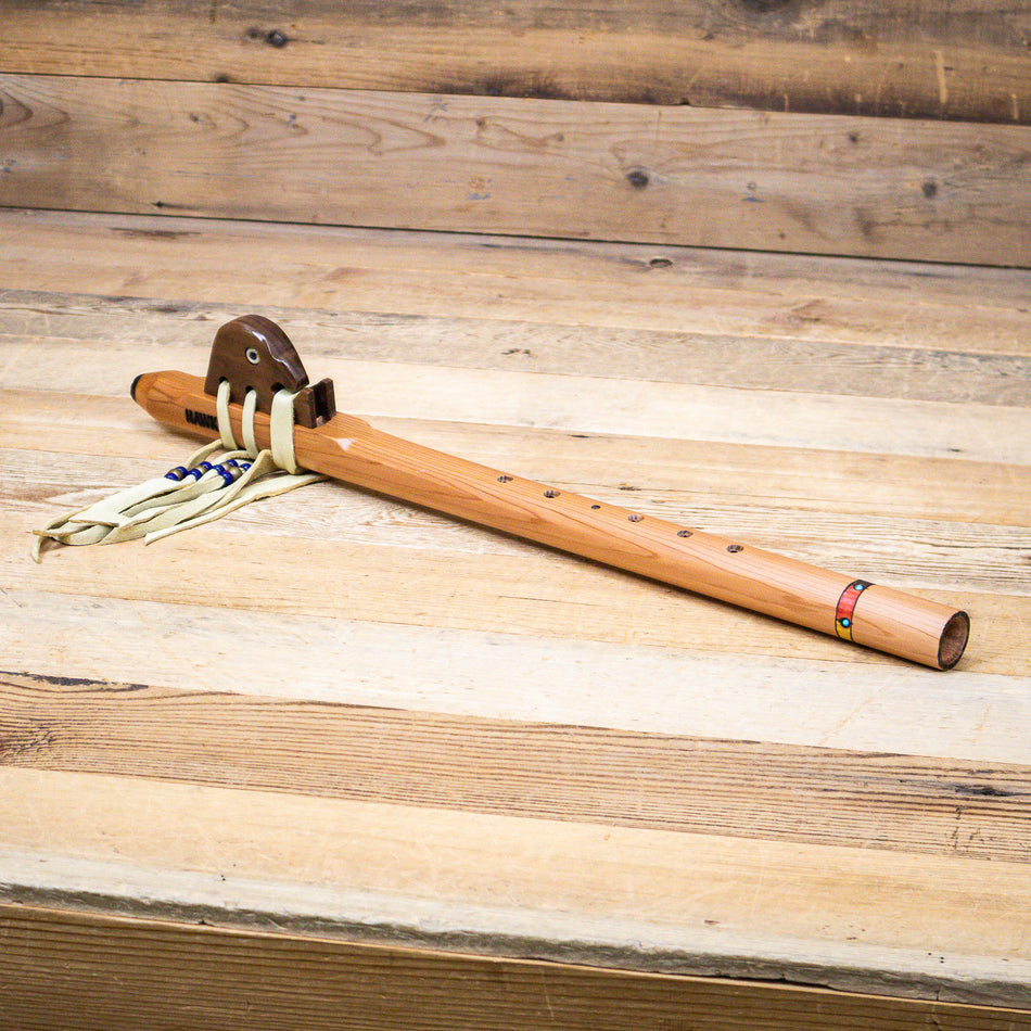 Hawk Native American Style Decorated Meditation Flute with Eagle Totem in F Minor