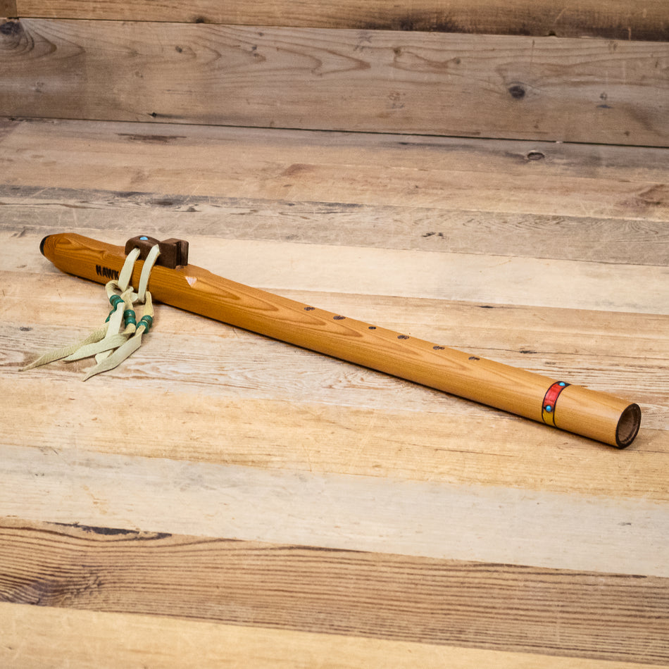 Hawk Native American Style Decorated Backpacker Flute in F Minor