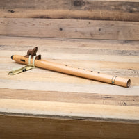 Hawk Native American Style Meditation Flute with Wolf Totem in F Minor