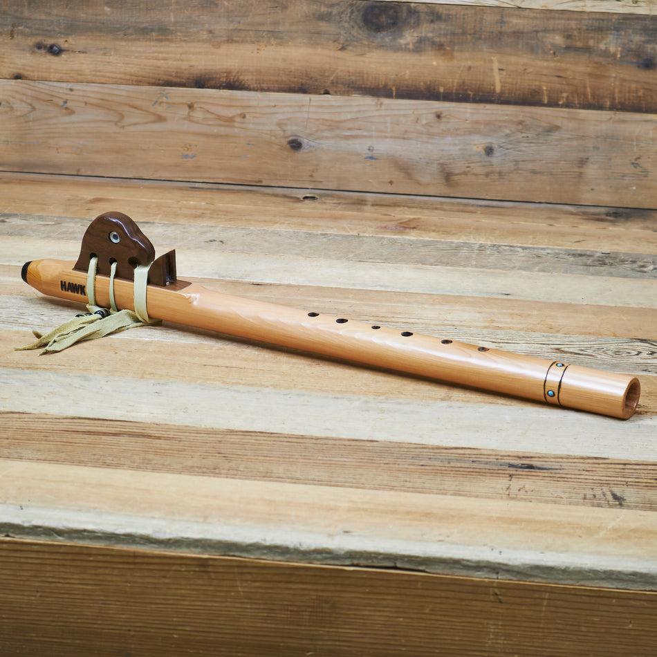 Hawk Native American Style Meditation Flute with Eagle Totem in F Minor
