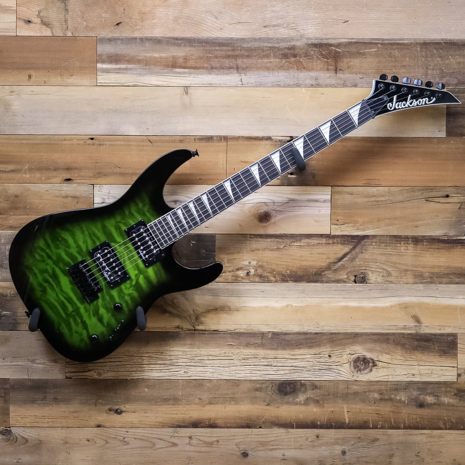 Jackson JS Series Dinky JS20 DKQ 2PT Electric Guitar, Transparent Green Burst