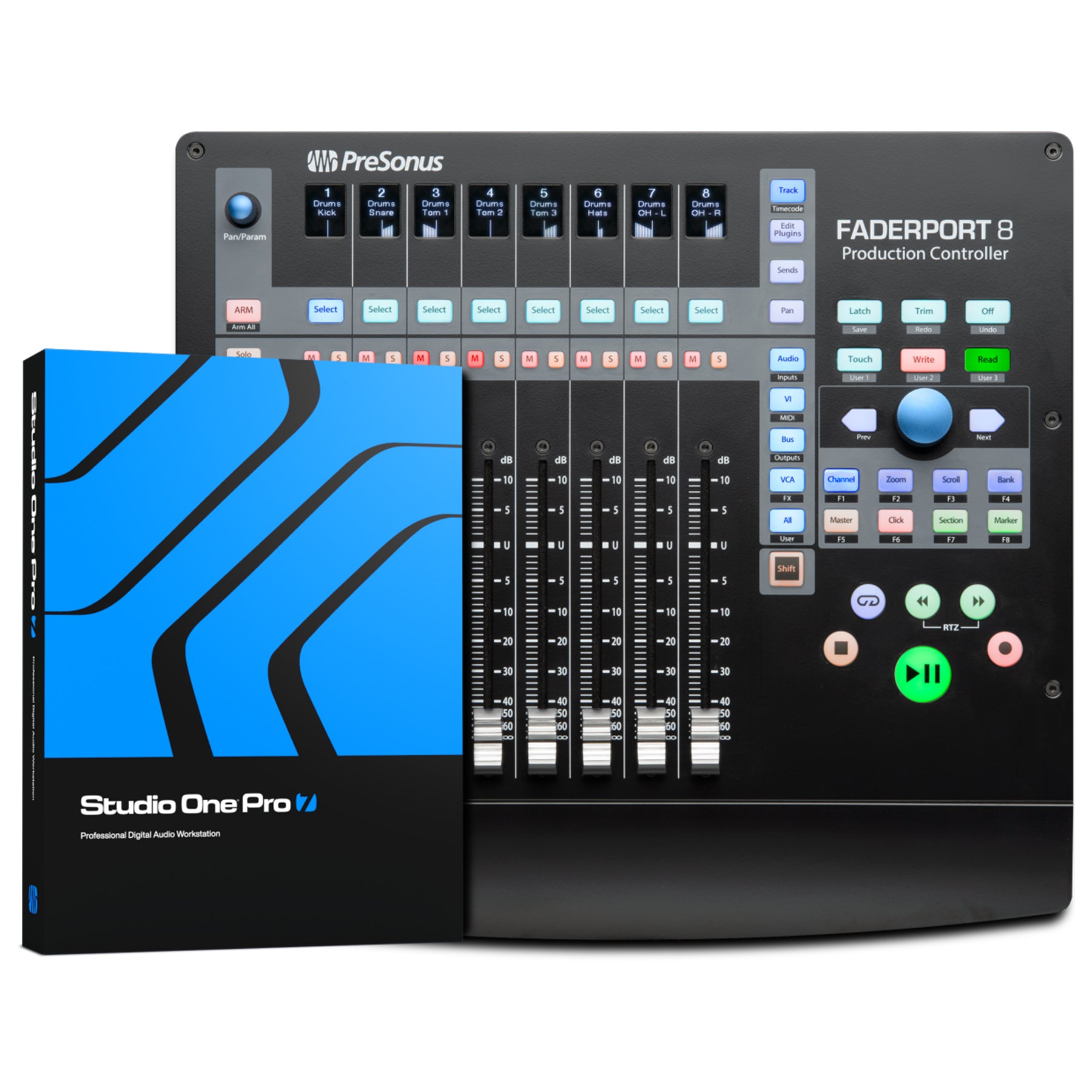 PreSonus FaderPort 8 DAW Controller with Studio One Pro – Pixel