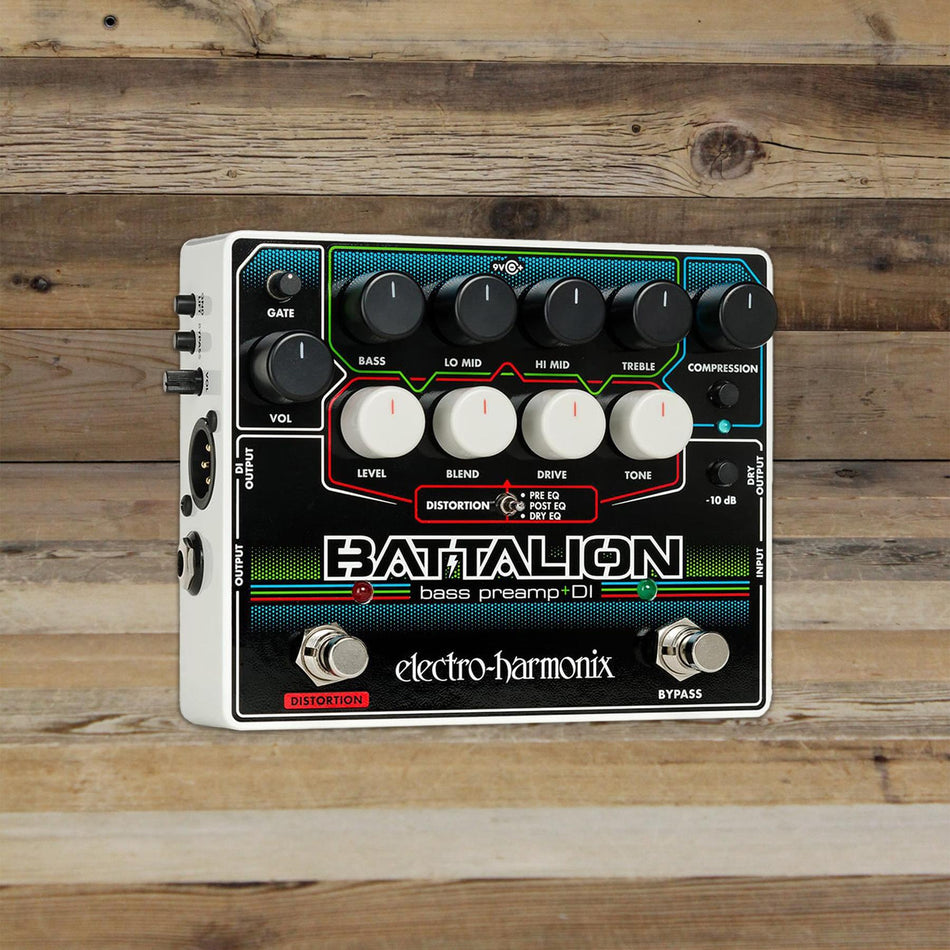 Open Box Electro-Harmonix Battalion Bass Preamp & DI Guitar Effects Pedal with Power Supply