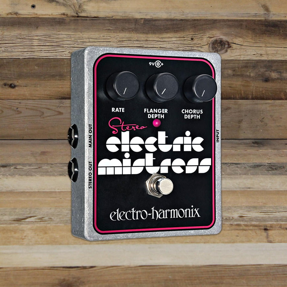 Open Box Electro-Harmonix Stereo Electric Mistress Flanger/Chorus Guitar Effects Pedal with Power Supply