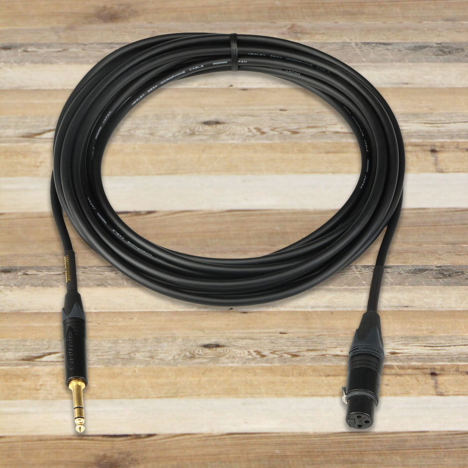 Open Box Mogami Gold 1/4" TRS to XLRF (Female) Balanced Patch Cable, 20 Foot