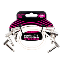 Ernie Ball P06386 12-inch White Flat Ribbon Patch Cable, 3-Pack