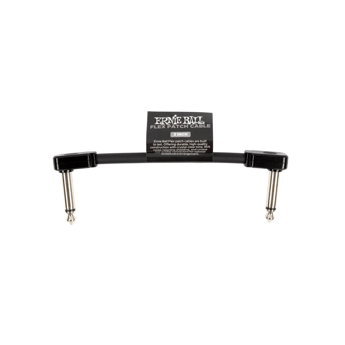 Multi-size 6-pack of Ernie Ball Black Flex 1/4" TS Low-Profile Patch Cables
