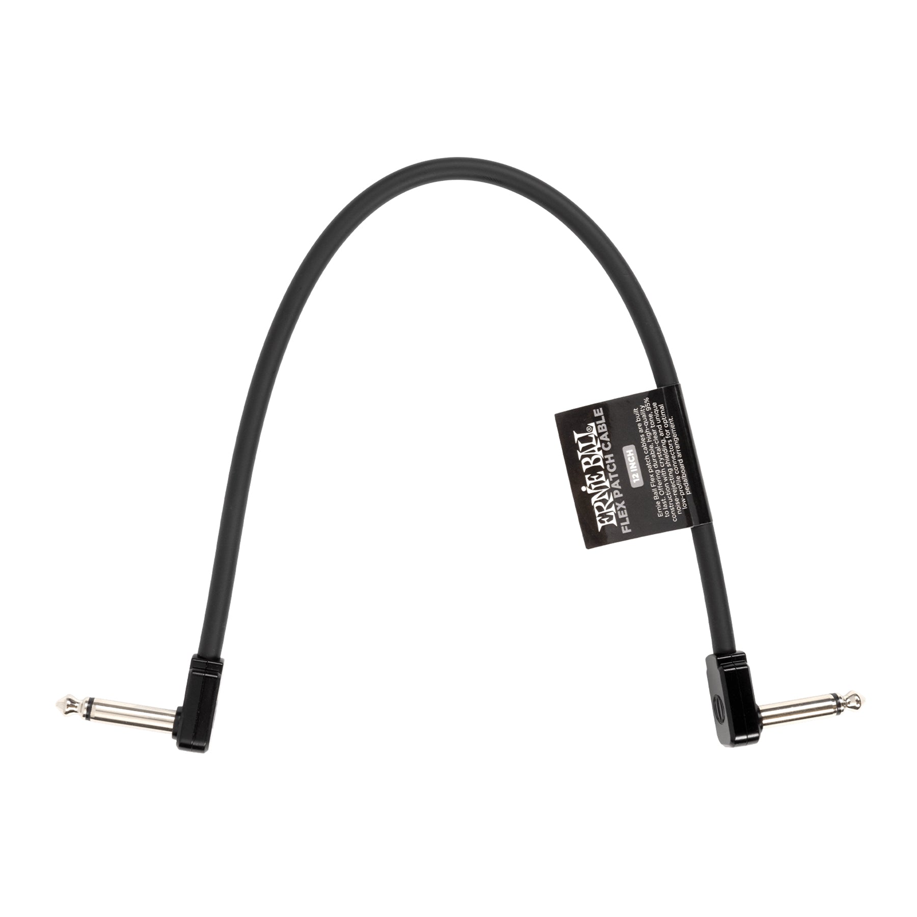 Multi-size 6-pack of Ernie Ball Black Flex 1/4" TS Low-Profile Patch Cables