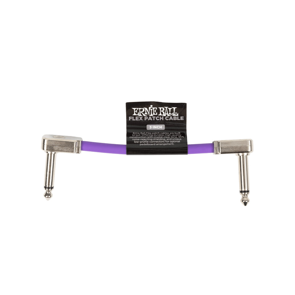 Ernie Ball Purple Flex 1/4" TS Low-Profile Patch Cable, 3-inch