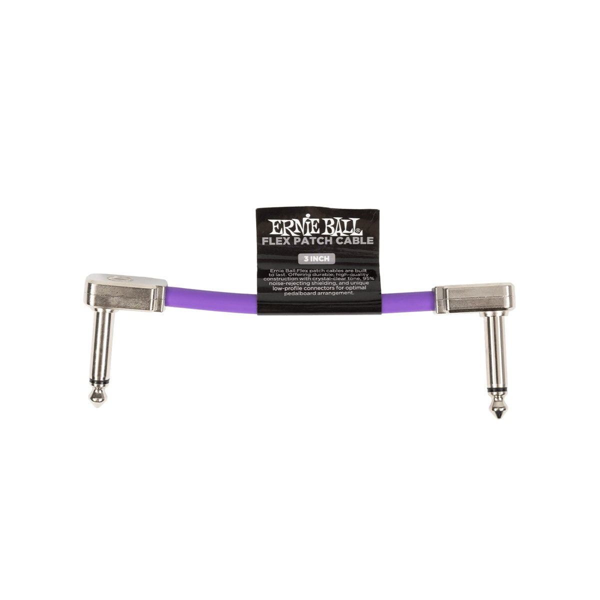 Multi-color 3-pack of 3-Inch Ernie Ball Flex 1/4" TS Low-Profile Patch Cables