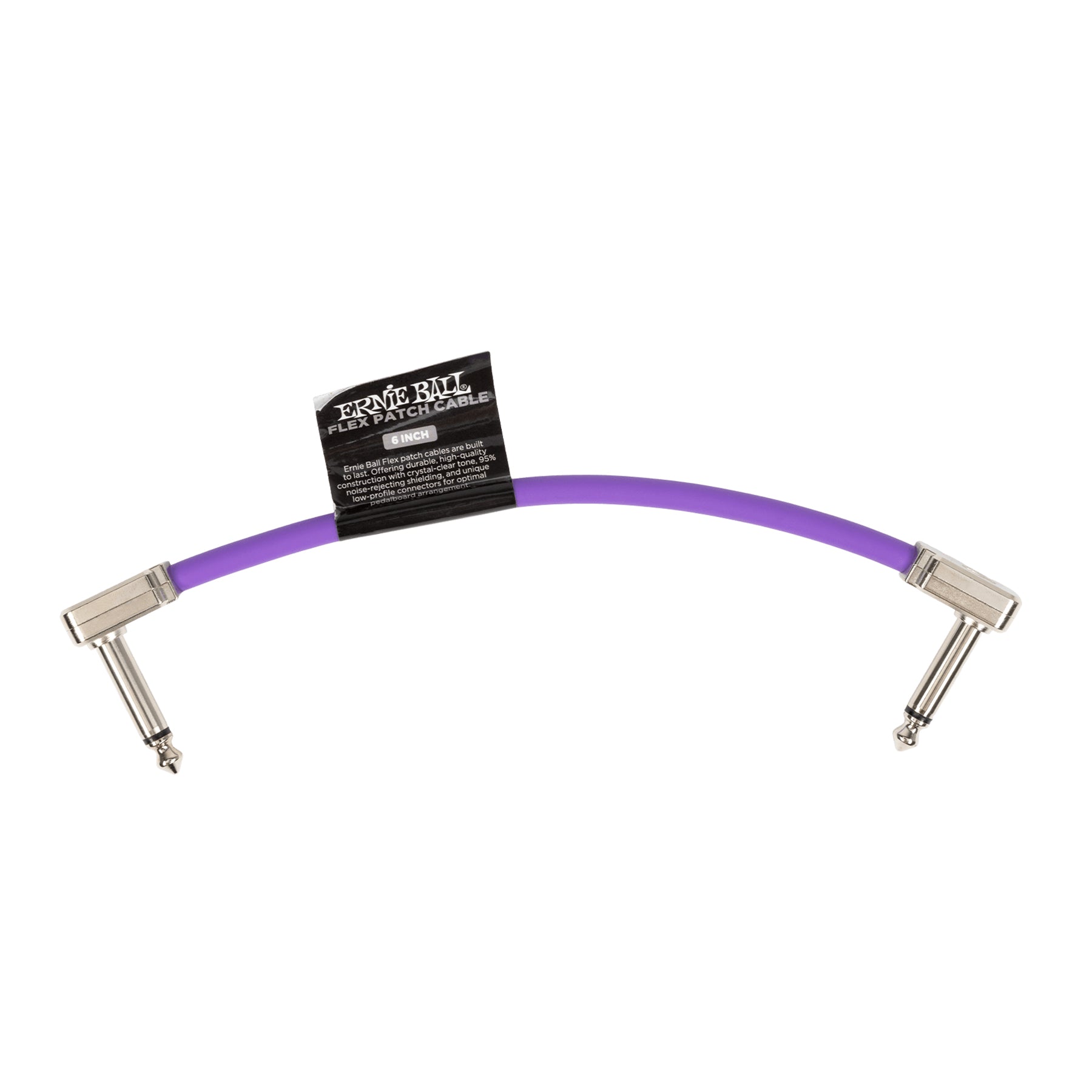 Multi-size 3-pack of Ernie Ball Purple Flex 1/4" TS Low-Profile Patch Cables