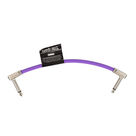 Multi-size 6-pack of Ernie Ball Purple Flex 1/4" TS Low-Profile Patch Cables