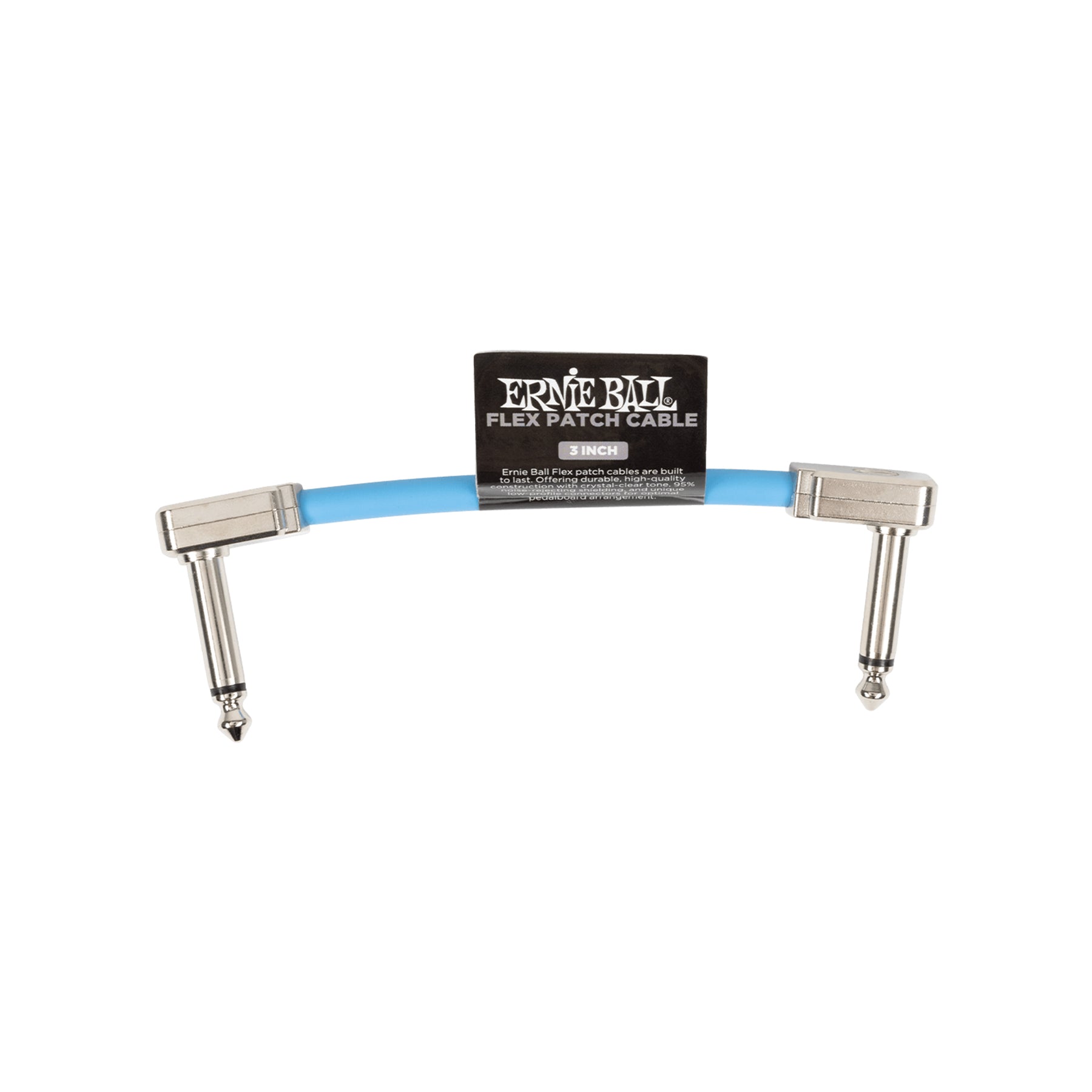 Multi-color 3-pack of 3-Inch Ernie Ball Flex 1/4" TS Low-Profile Patch Cables