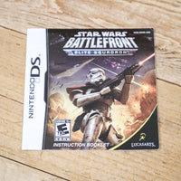 Nintendo DS Star Wars Battlefront Elite Squadron Instruction Manual Booklet, English