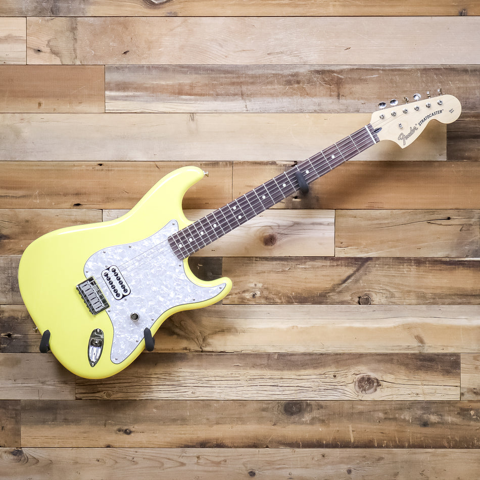 Fender Tom DeLonge Stratocaster Electric Guitar MIM, Graffiti Yellow