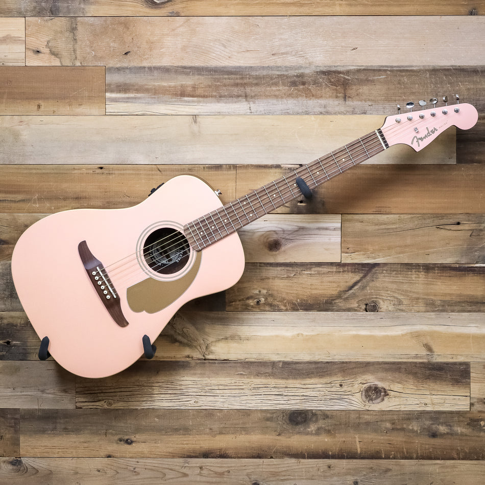Fender Limited Edition FSR Malibu Player Acoustic-Electric Guitar, Shell Pink