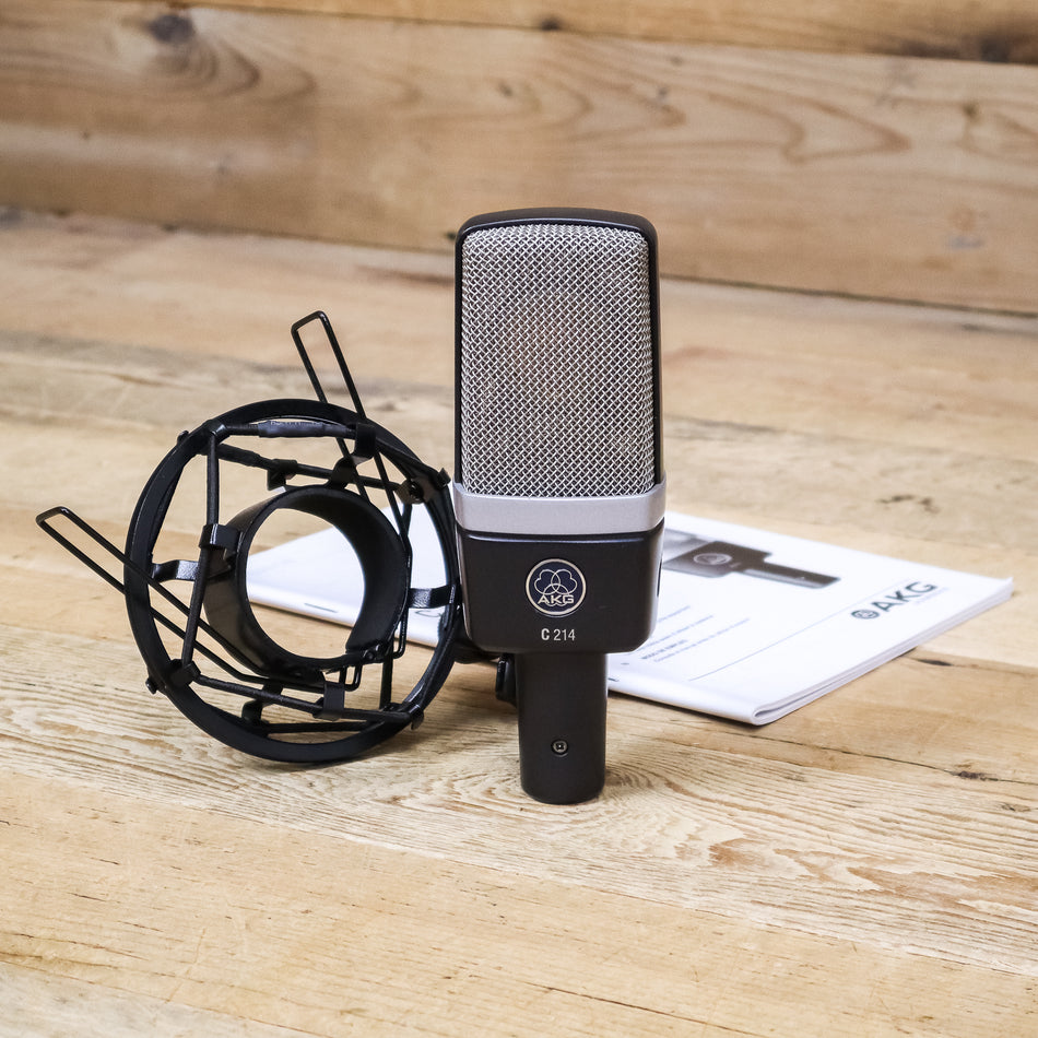 AKG C214 (C-214) Studio Condenser Microphone with Shock Mount