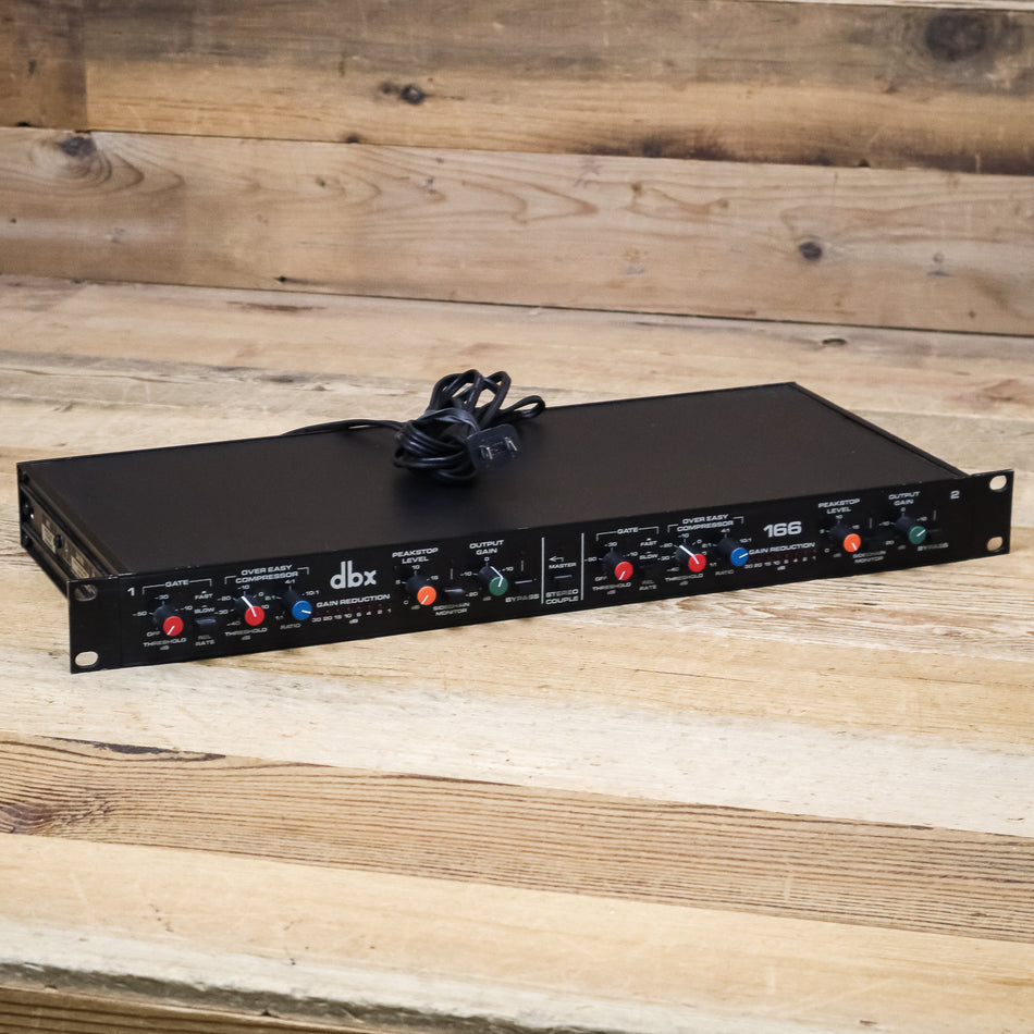 DBX 166 Vintage 2-Channel Stereo Compressor/Limiter, Made in USA