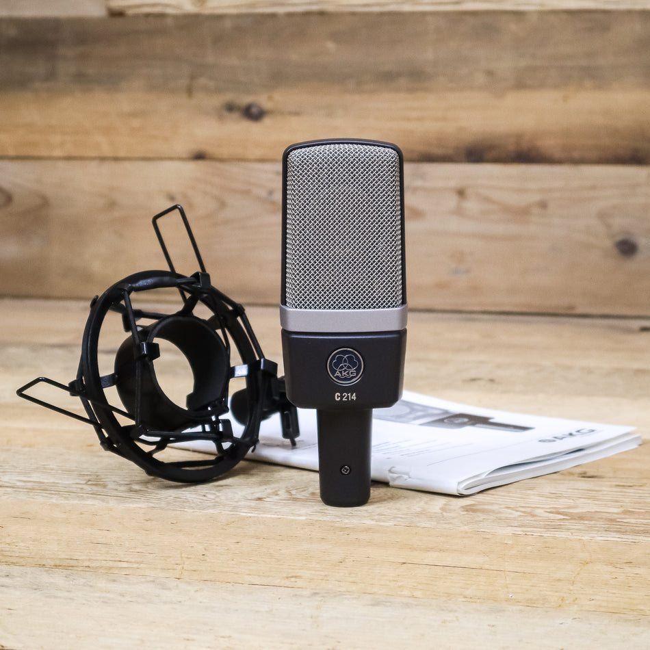 AKG C214 (C-214) Studio Condenser Microphone with Shock Mount