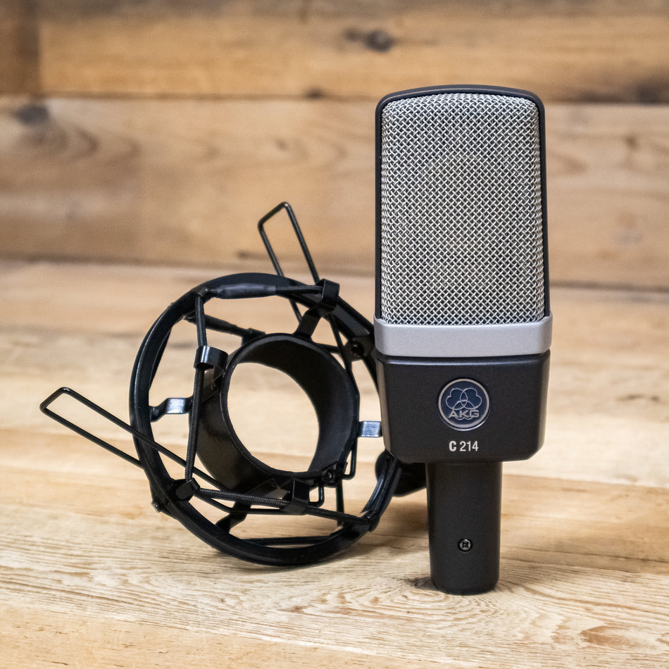 AKG C214 (C-214) Studio Condenser Microphone with Shock Mount