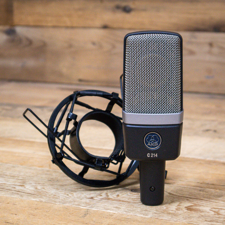 AKG C214 (C-214) Studio Condenser Microphone with Shock Mount