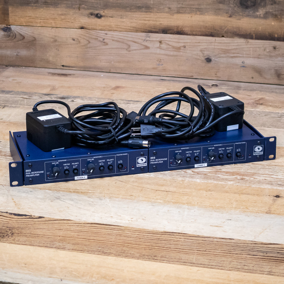 Symetrix SX302 (SX-302) Dual Microphone Preamplifier Pair with Rack