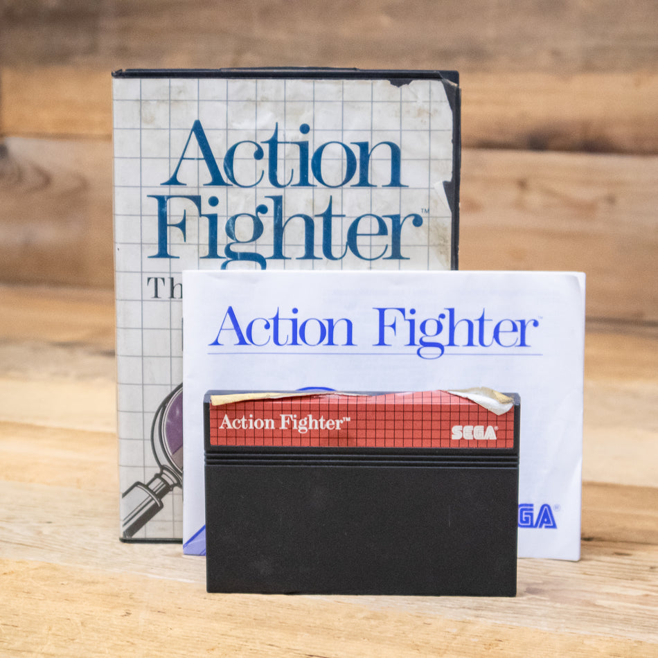Action Fighter The Mega Cartridge Game with Case for Sega Master System CIB