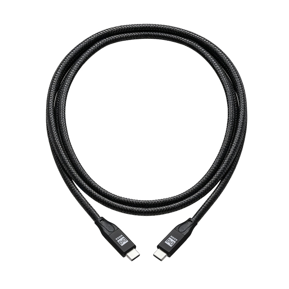 Hosa Black USB4 40Gbps Data/Video/Power 240W 5A USB-C Cable, 3.3 foot