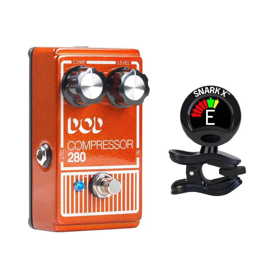 Digitech DOD 280 Compressor Pedal w/ Snark X Clip-On Tuner Bundle