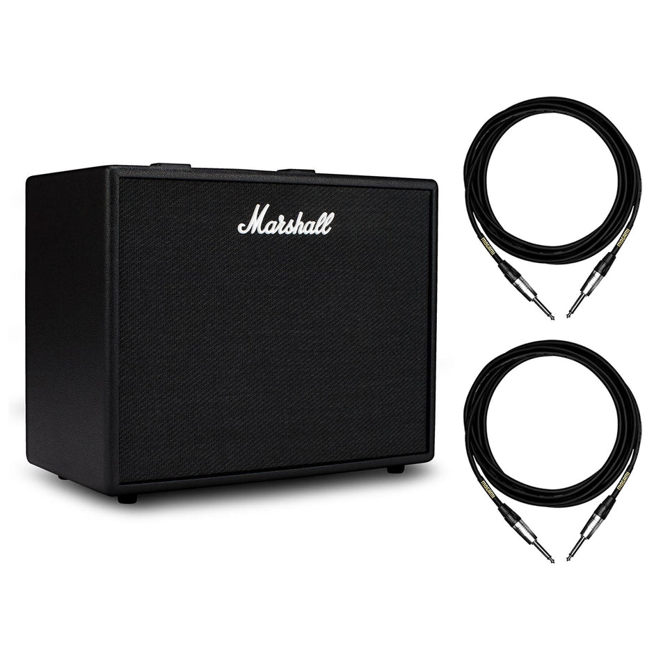 Marshall CODE50 Digital Combo Amplifier Bundle with 2 Mogami 1/4" TS Cables