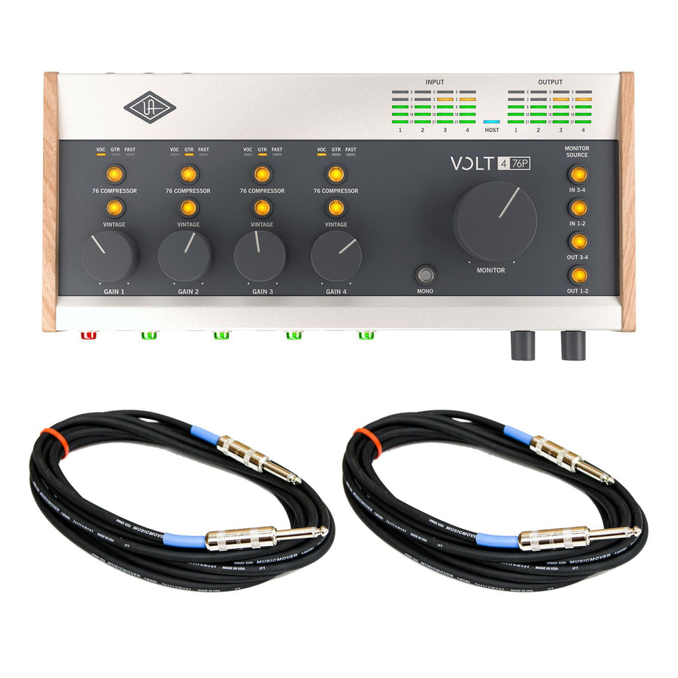 Universal Audio Volt 476P Interface Bundle with Pro Co EG-15 1/4" TS Cables