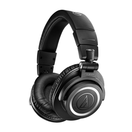Audio-Technica ATH-M50xBT Black Bluetooth Studio Headphones Bundle with Earpads