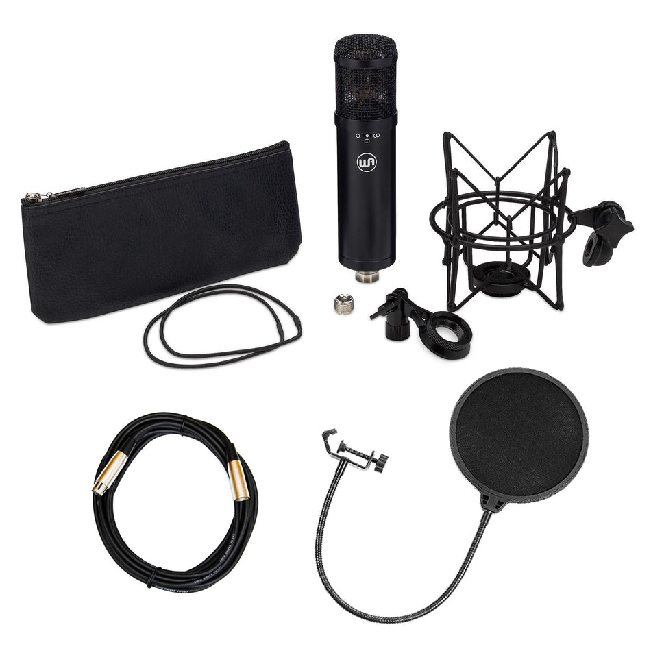 Warm Audio WA-47Jr Black Microphone Bundle with XLR Cable & Pop Filter