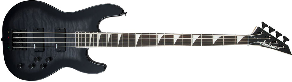DNLC - Jackson JS Series Concert Bass JS3Q Electric Bass Guitar in Transparent Black Burst with Amaranth Fingerboard