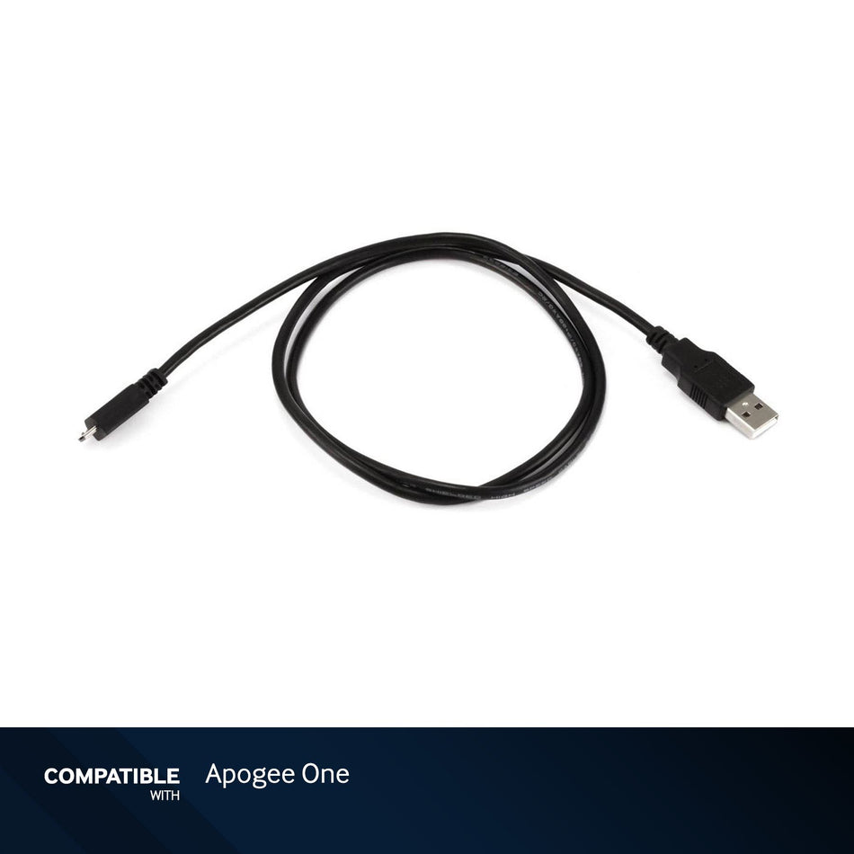 3-foot Black USB-A to Micro B Cable for Apogee One