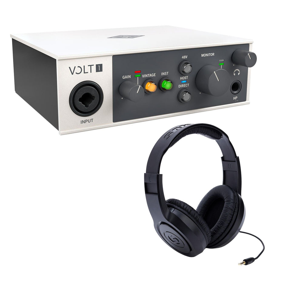 Universal Audio Volt 1 USB-C Audio Interface Bundle with Samson Headphones