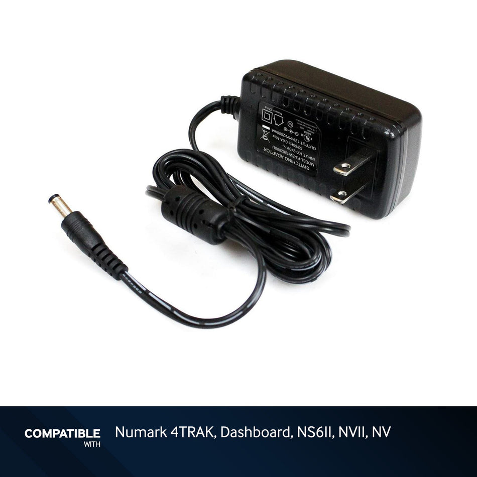 Numark Power Supply Adapter for 4TRAK, Dashboard, NS6II, NVII, NV