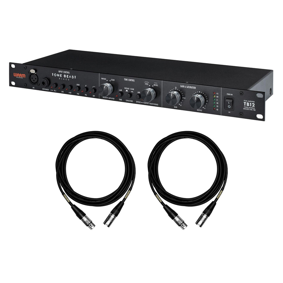 Warm Audio TB12 Tone Beast Black Preamp Bundle with Mogami XLR Cables