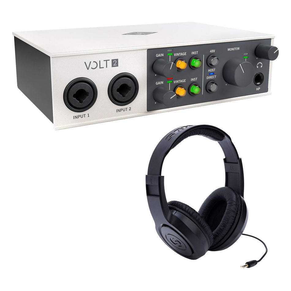 Universal Audio Volt 2 USB-C Audio Interface Bundle with Samson Headphones