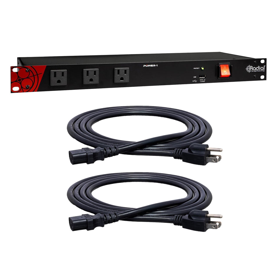 Radial Engineering Power-1 Power Conditioner Bundle with 2 Power Cables