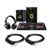 Hercules DJ Learning Kit Bundle with Hosa CSS-105 TRS Cables